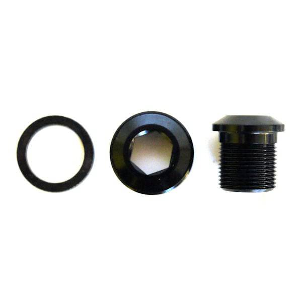 Race Face Bolt Puller Cap EXI-Type M15 for cranksets, close-up of the spare component used in bike crankset maintenance.