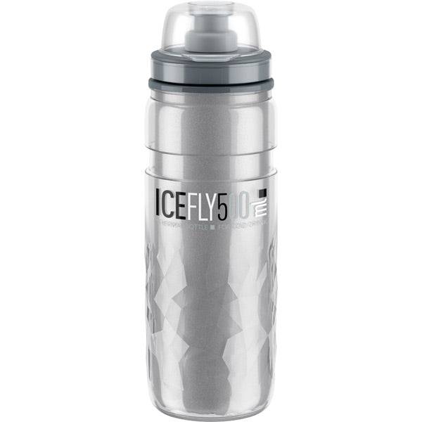 Elite Ice Fly thermal cycling bottle in smoke color, 500ml capacity, designed to keep drinks cool for 2 hours.