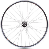 Black M Part Wheels rear track wheel with 700c rim and 16-tooth sprocket, suitable for road and track cycling.