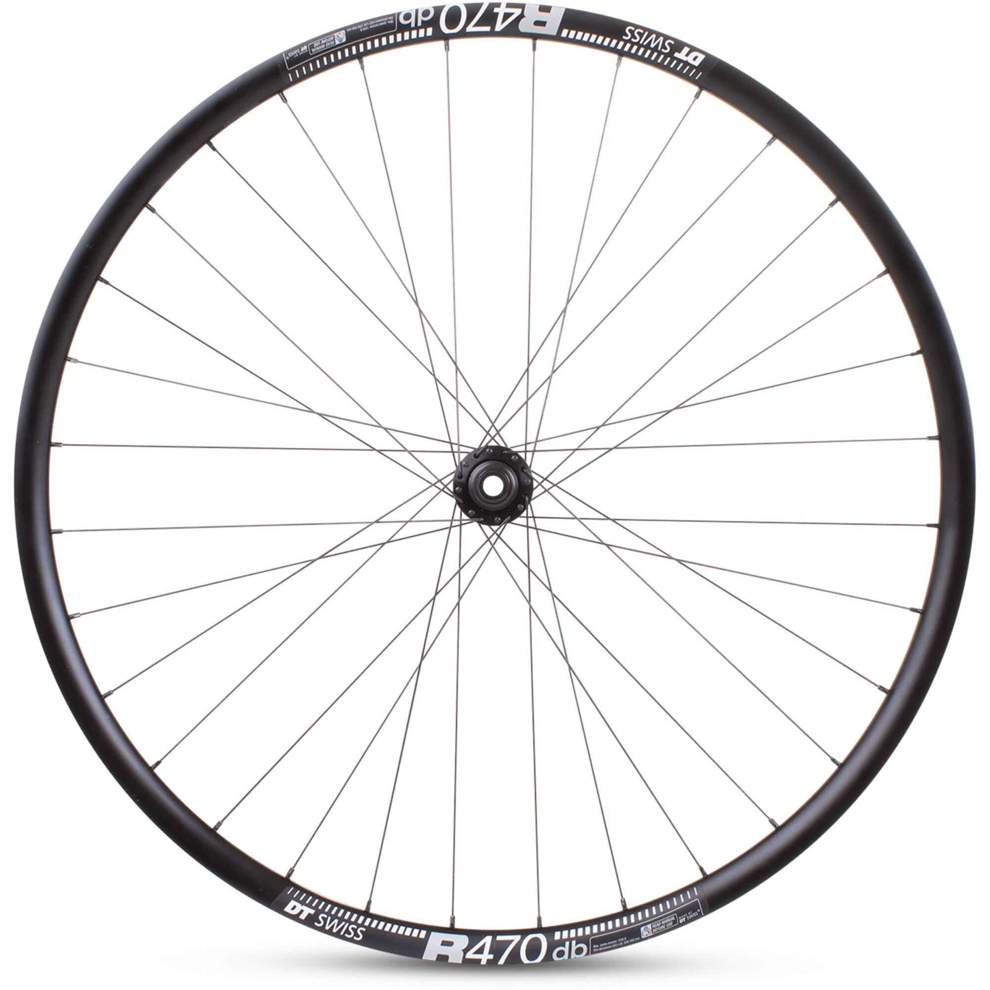 Black M Part Wheels road front disc wheel with Shimano 105 CL hub, 100x12mm axle, DT R 470 rim, 700c size, bike component