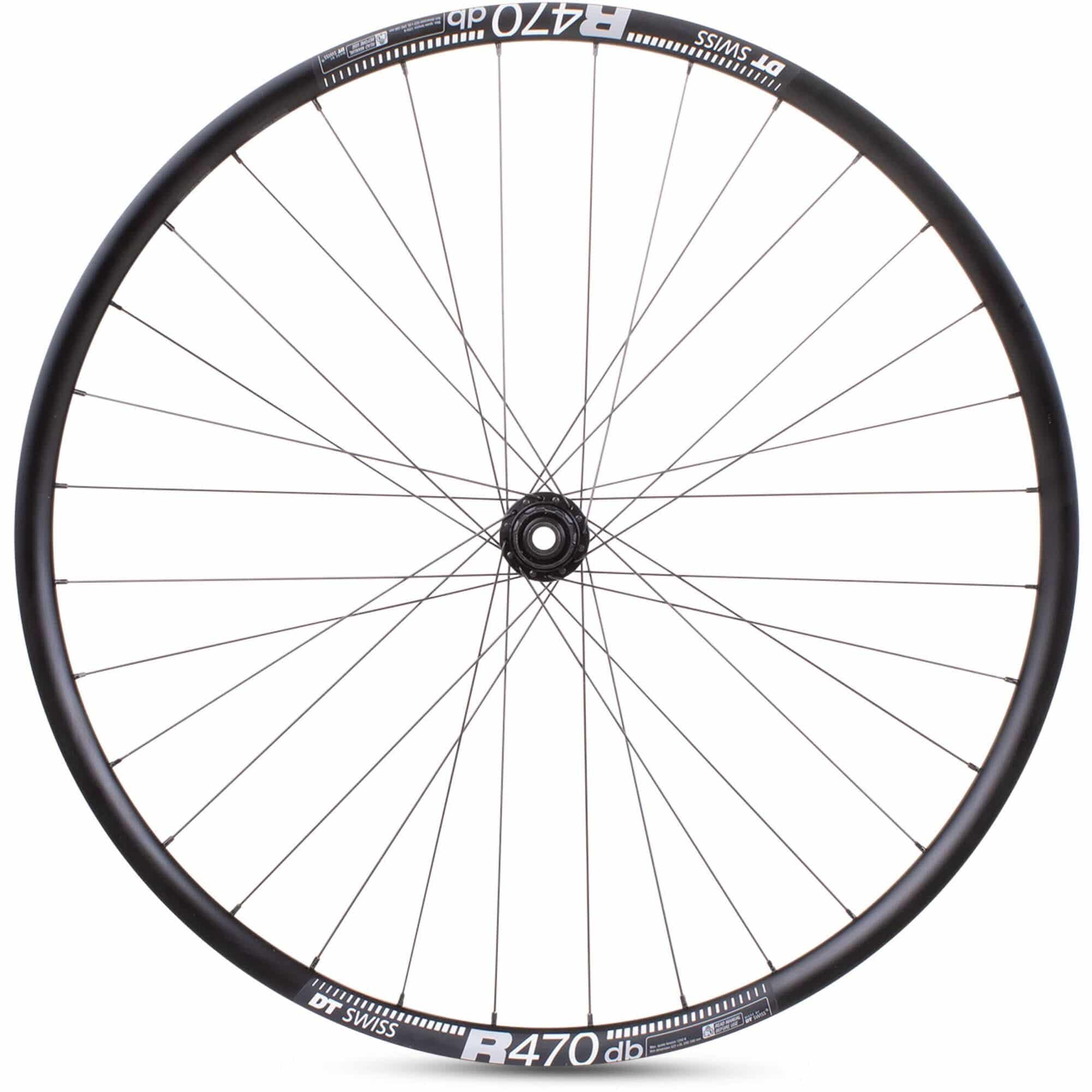 Black M Part Wheels Road Rear Disc Wheel with Shimano 105 hub, 142x12mm axle, DT R 470 rim, suitable for 700c bikes.