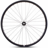 Black M Part Wheels 700c road front wheel with Shimano Tiagra CL hub and Cyclone rim, 12x100mm axle for cycling components.