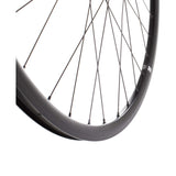 Black M Part Wheels road rear wheel with Shimano Tiagra CL hub, 700c cyclone rim, 142x12mm thru-axle, suitable for cycling components.