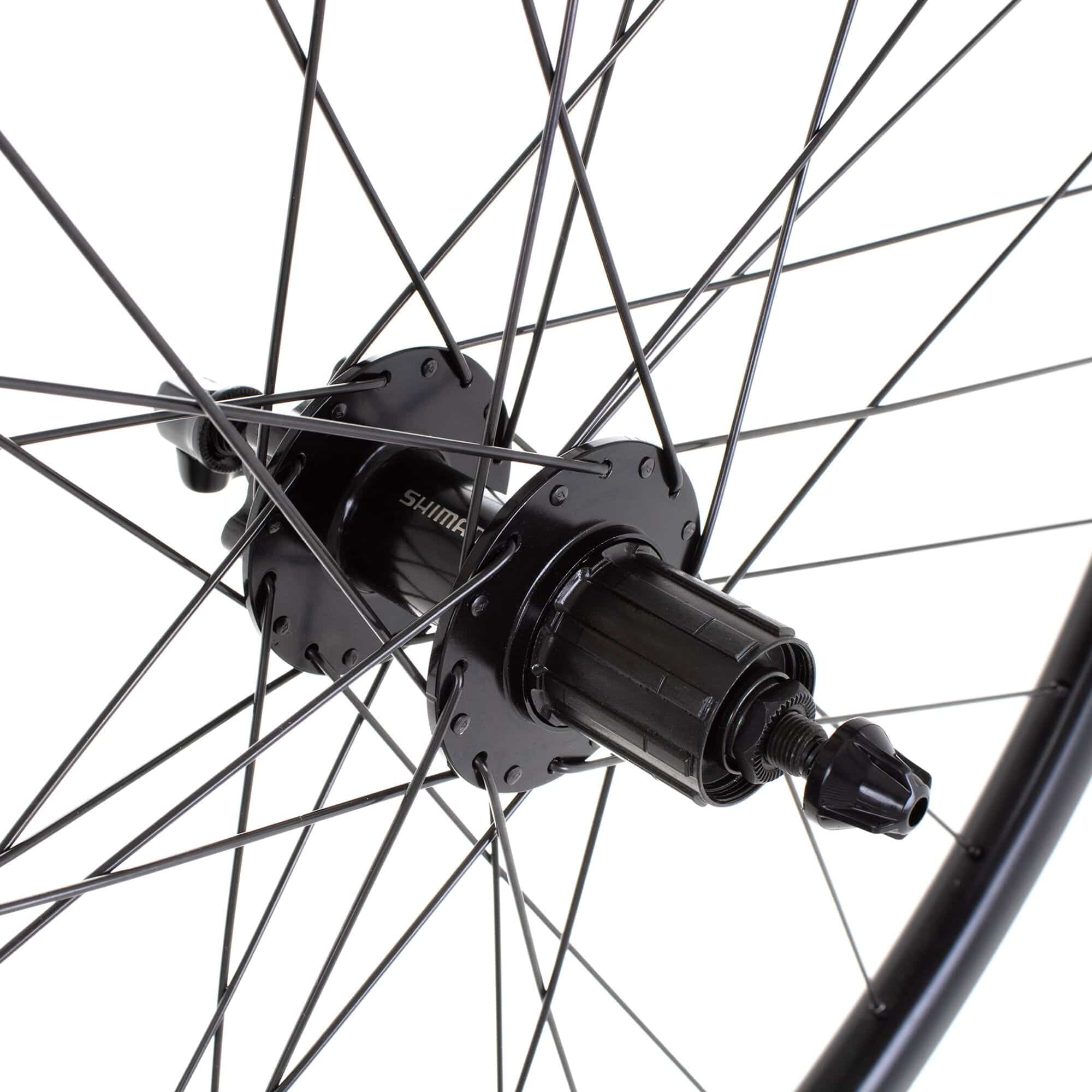 M Part Wheels gravel rear wheel with Shimano QC400 hub, 700c Rodi Sniper rim, tubeless-ready, 135mm spacing, quick-release.
