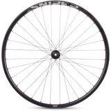Black M Part Wheels gravel front wheel with 700c size, Shimano TC500 hub, 100x12 TA Sniper rim, suitable for mountain biking.