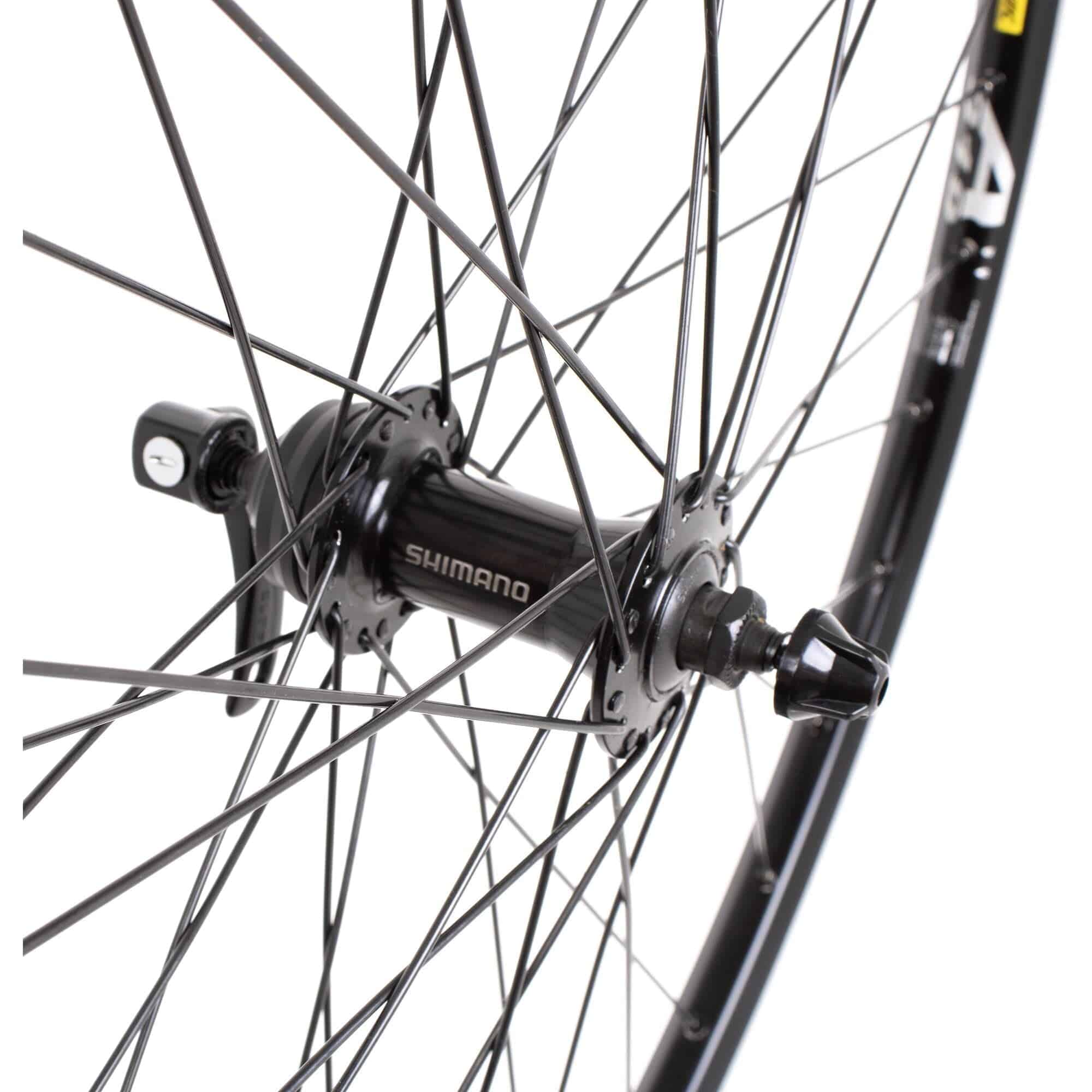 M Part Wheels hybrid touring front disc wheel with Shimano QC400 hub and Mavic A319 rim, 700C size, for road bikes.