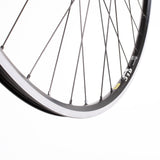 M Part Wheels hybrid/touring rear disc wheel with Shimano QC400 hub and Mavic A319 rim, 700C size, quick-release rear axle.