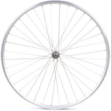 Silver M Part Wheels hybrid front solid axle wheel with 700c rim for rim brake bikes, designed for durable cycling performance.