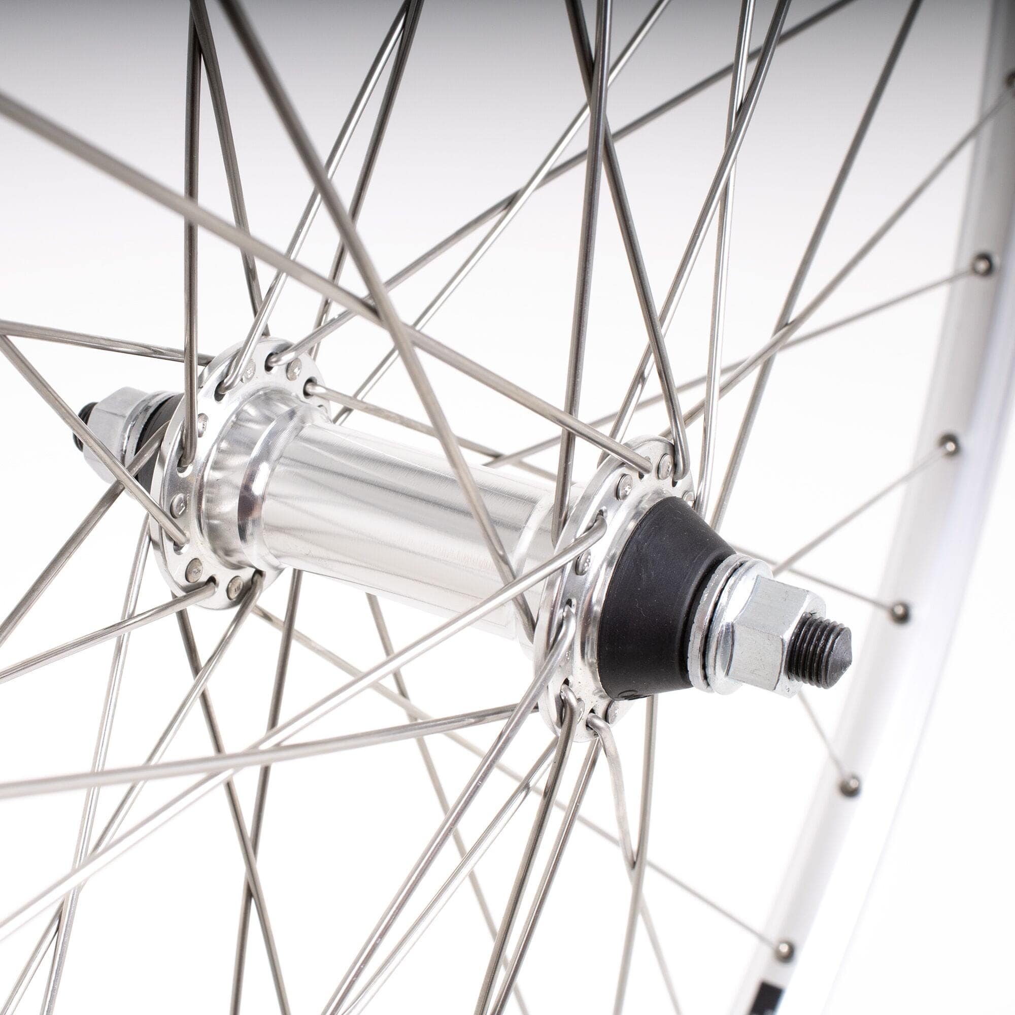 Silver M Part Wheels hybrid front solid axle wheel for 700c rim brake bikes, featuring a durable design and high-quality components.