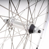 Silver M Part Wheels hybrid front solid axle wheel for 700c rim brake bikes, featuring a durable design and high-quality components.