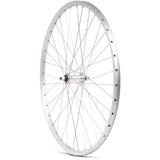Silver M Part Wheels hybrid front solid axle wheel with 700c rim for rim brake bikes, designed for durable cycling performance.