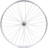 Silver M Part Wheels hybrid rear 700c solid axle screw-on wheel for 6/7 speed bikes, showcasing the wheel with its solid axle.