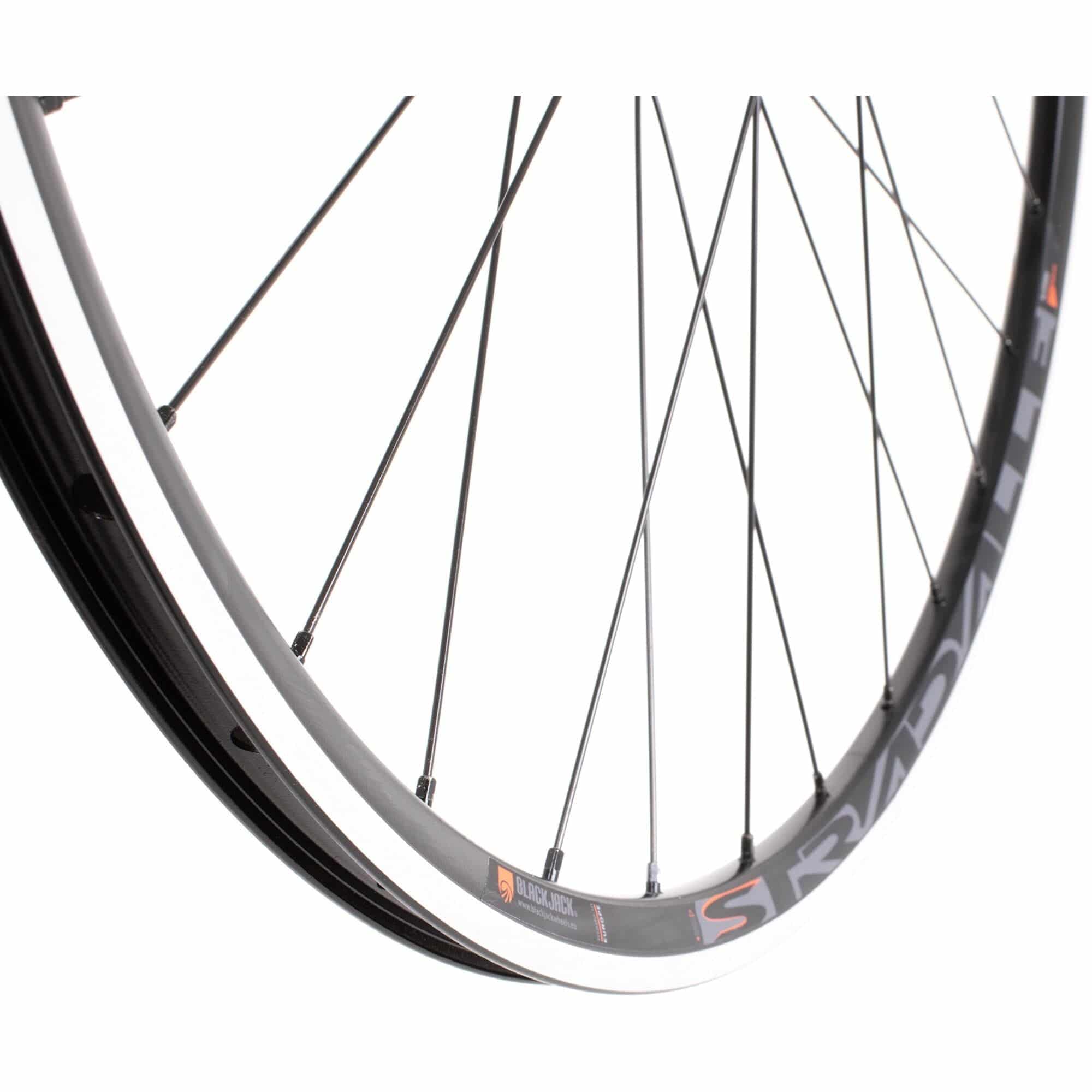 Black M Part Wheels 700c rear road bike wheel with quick release and 8/9/10 speed cassette, designed for fast cycling.
