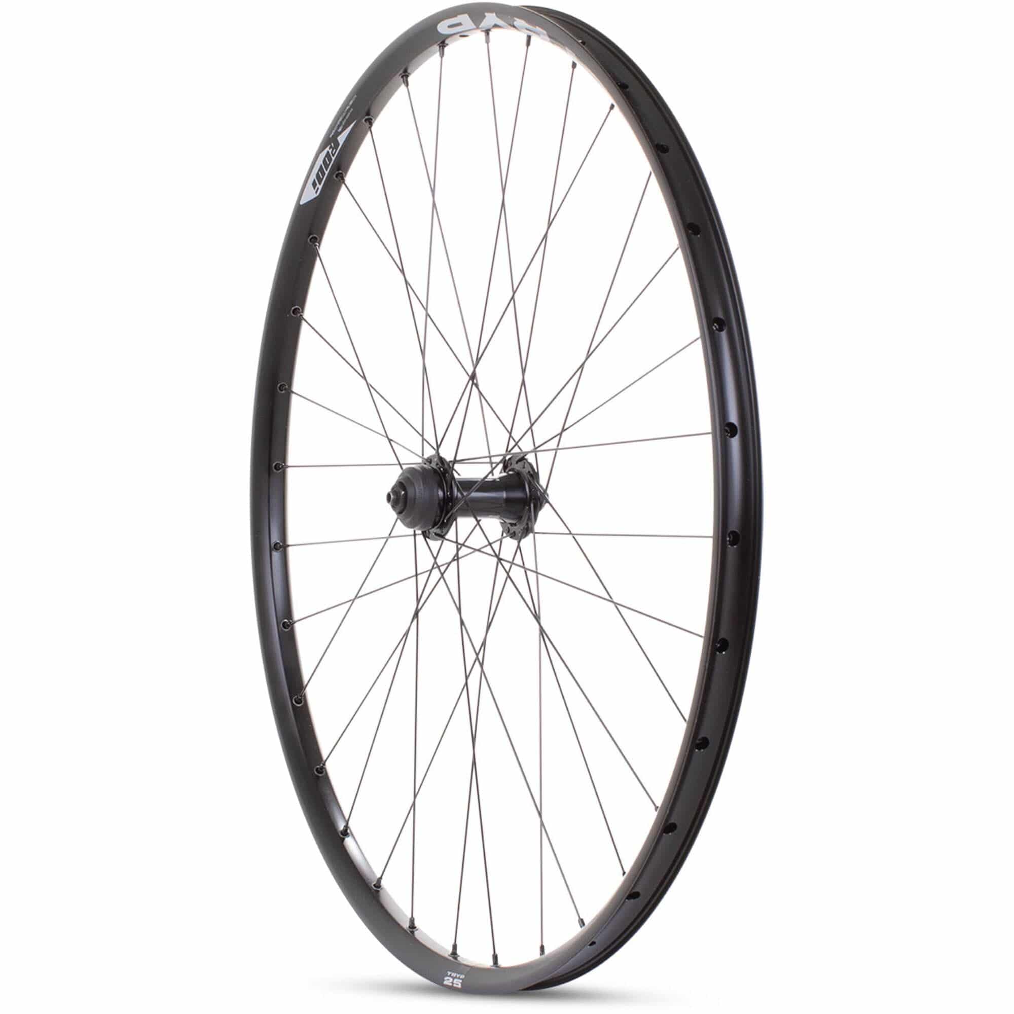 M Part Wheels M25 QR 100x9 TLR 29-inch tubeless-ready front mountain bike wheel for XC and trail riding.