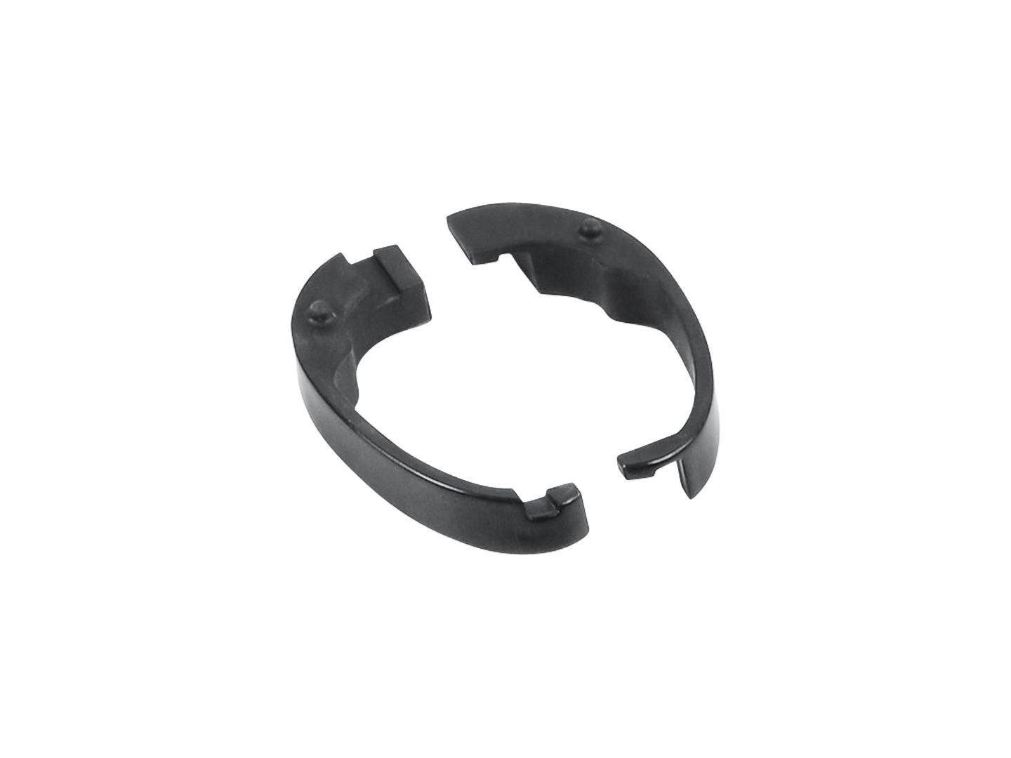 Trek Madone 9 Series 5mm 2-piece headset spacer for bike, spare component, black aluminum, fits Trek road bikes.