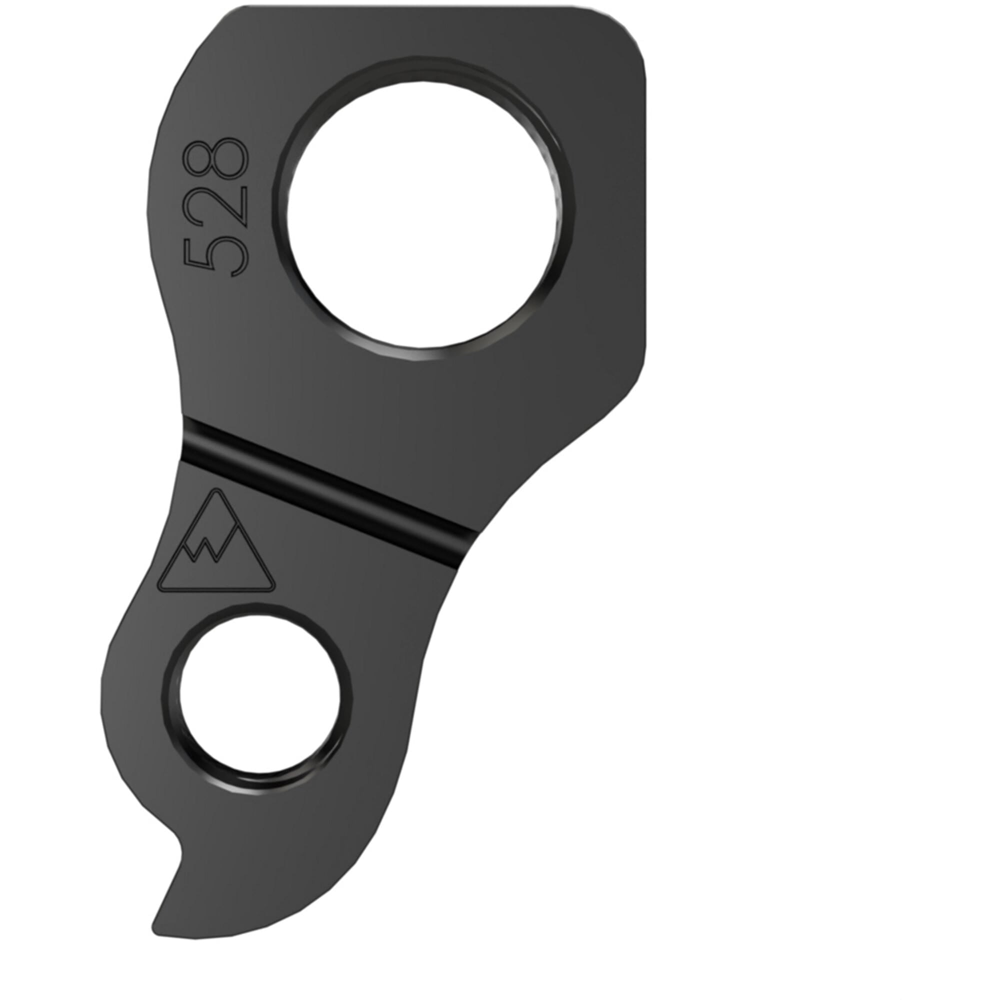 Wheels Manufacturing Replaceable Derailleur Hanger 528 for Rock Machine and YT Bikes, metal component with mounting holes.