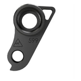 Wheels Manufacturing Replaceable Derailleur Hanger Dropout 599 for Kona bikes, metal component for bike derailleur attachment.