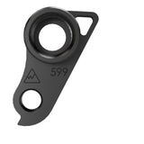Wheels Manufacturing Replaceable Derailleur Hanger Dropout 599 for Kona bikes, metal component for bike derailleur attachment.