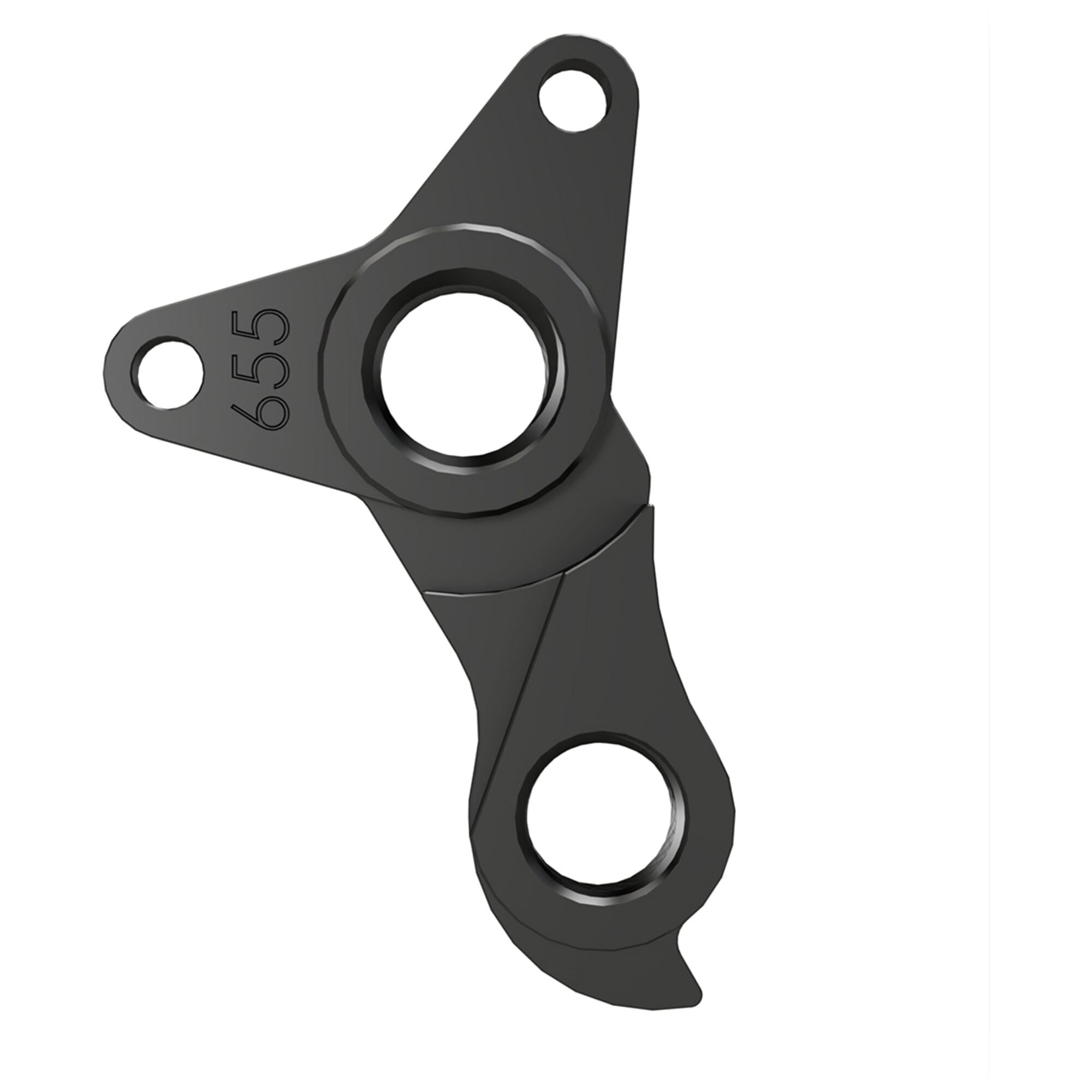 Wheels Manufacturing replaceable derailleur hanger dropout 655 for bike components, showing the metal hanger with mounting holes.