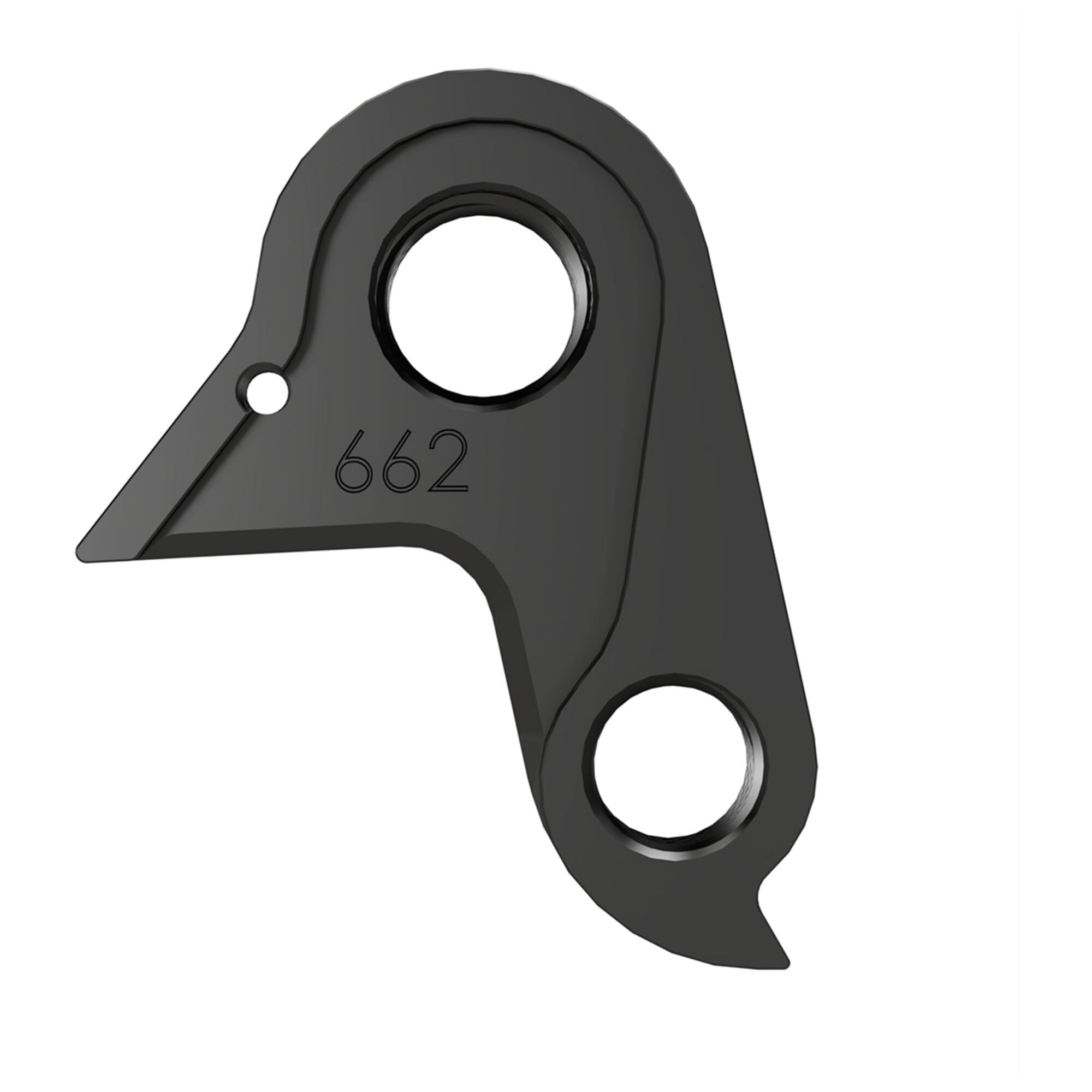 Wheels Manufacturing Replaceable Derailleur Hanger Dropout 662 for Look bikes, showing metallic component with mounting holes.