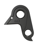 Wheels Manufacturing Replaceable Derailleur Hanger Dropout 663 for Look bikes, showing the component’s detailed design and mounting points.