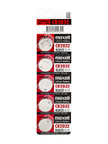Bontrager CR2032 batteries in a 5-pack for Trek and Bontrager bike computers, providing reliable, long-lasting power.