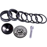Wheels Manufacturing Pro StackRight headset spacer kit for bike steering alignment, includes multiple spacers for precise fit.