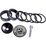 Wheels Manufacturing Pro StackRight headset spacer kit for bike steering alignment, includes multiple spacers for precise fit.