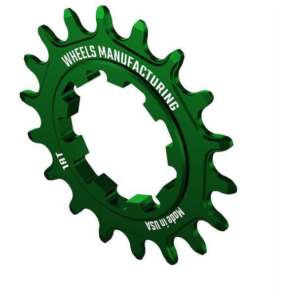 Wheels Manufacturing Solo-XD 18-tooth green aluminum bike cog for SRAM XD/XDR freehub, lightweight and durable cycling component