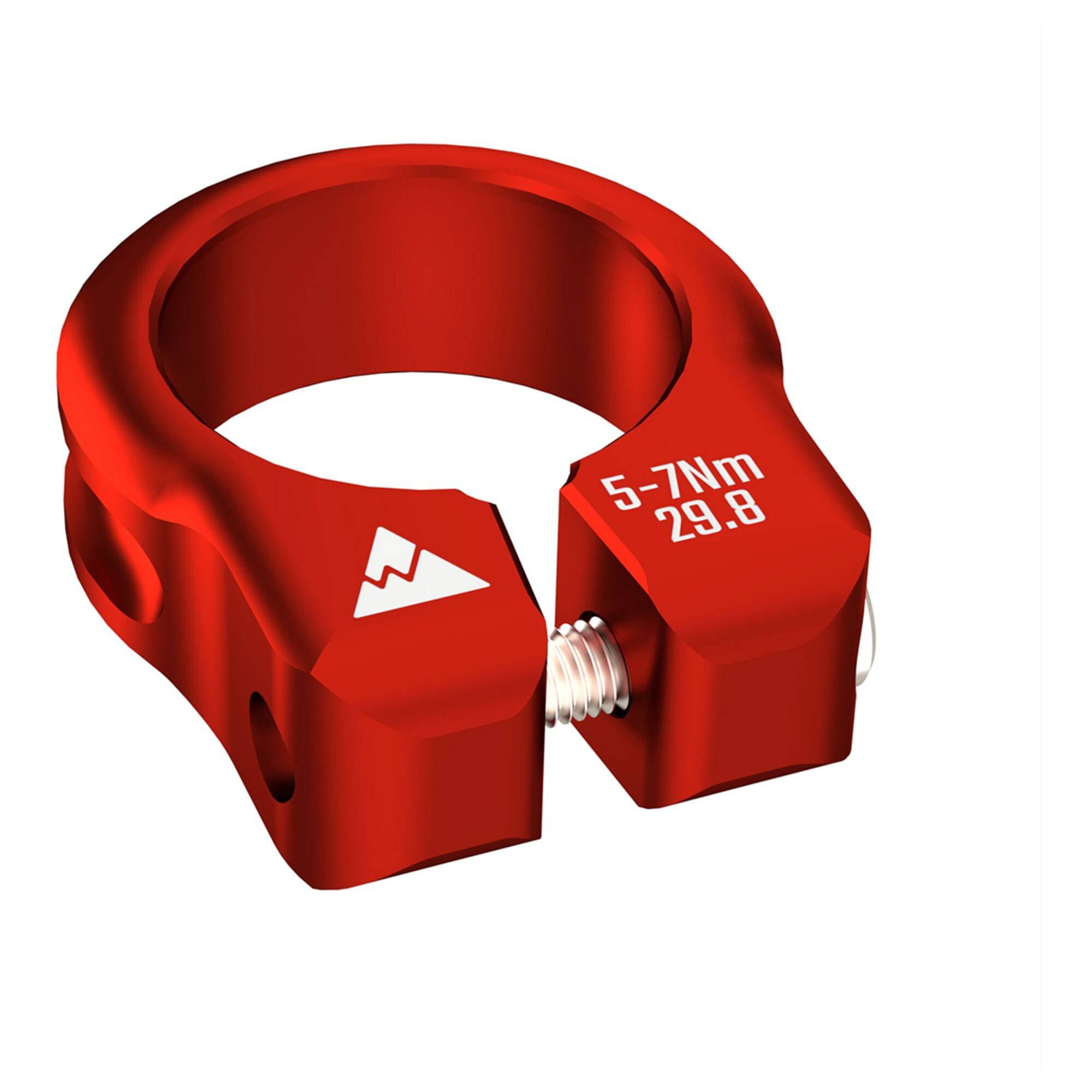 Wheels Manufacturing CNC aluminum seat post collar clamp with bolt closure, featuring sleek silver finish and secure fastening.