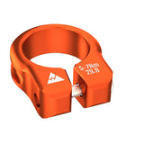 Wheels Manufacturing CNC aluminum seat post collar clamp with bolt closure, lightweight cycling component for secure seat post fit.