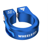 Wheels Manufacturing CNC aluminum seat post collar clamp with bolt closure for bike components.