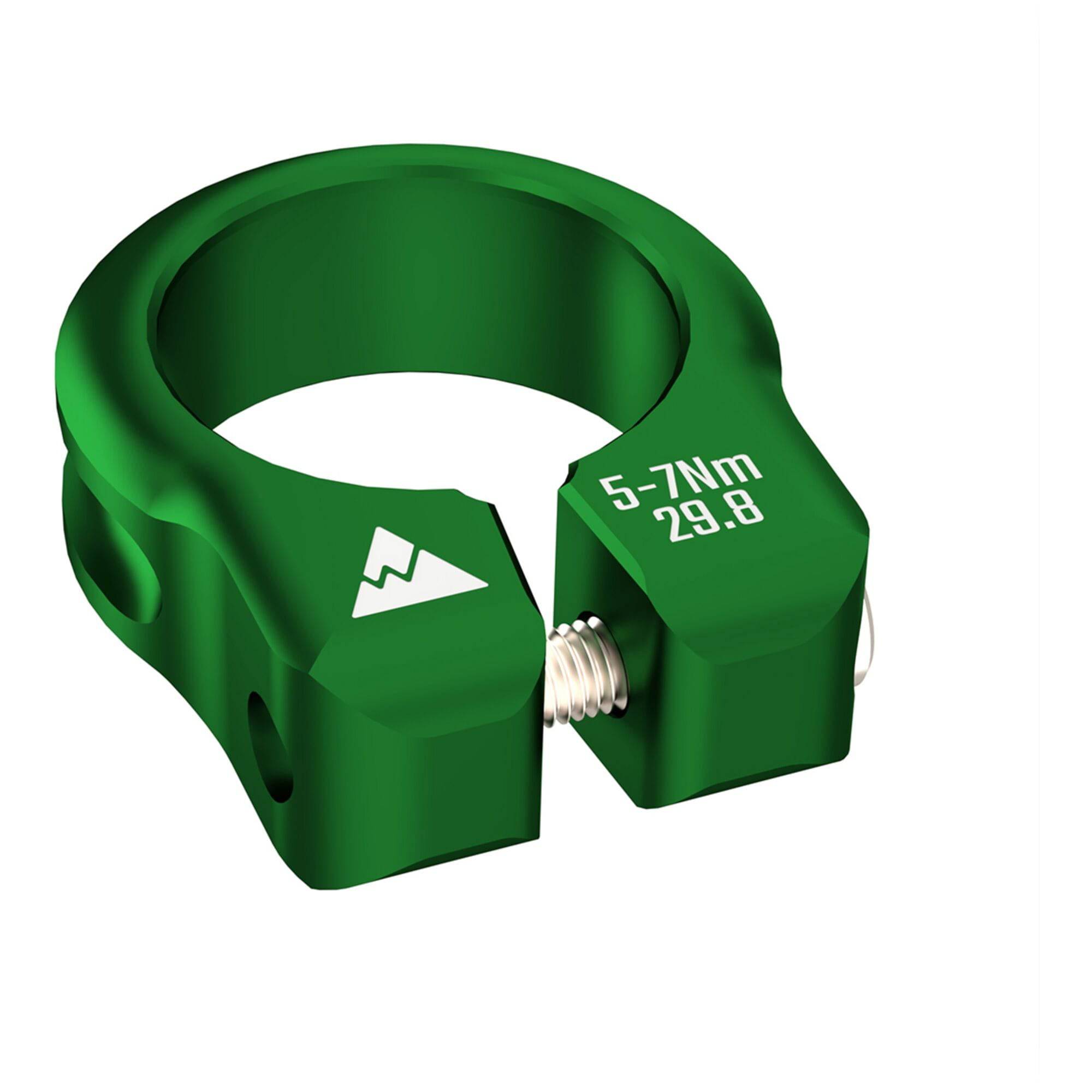 Wheels Manufacturing CNC aluminum seat post collar clamp with bolt closure, durable bike component accessory.