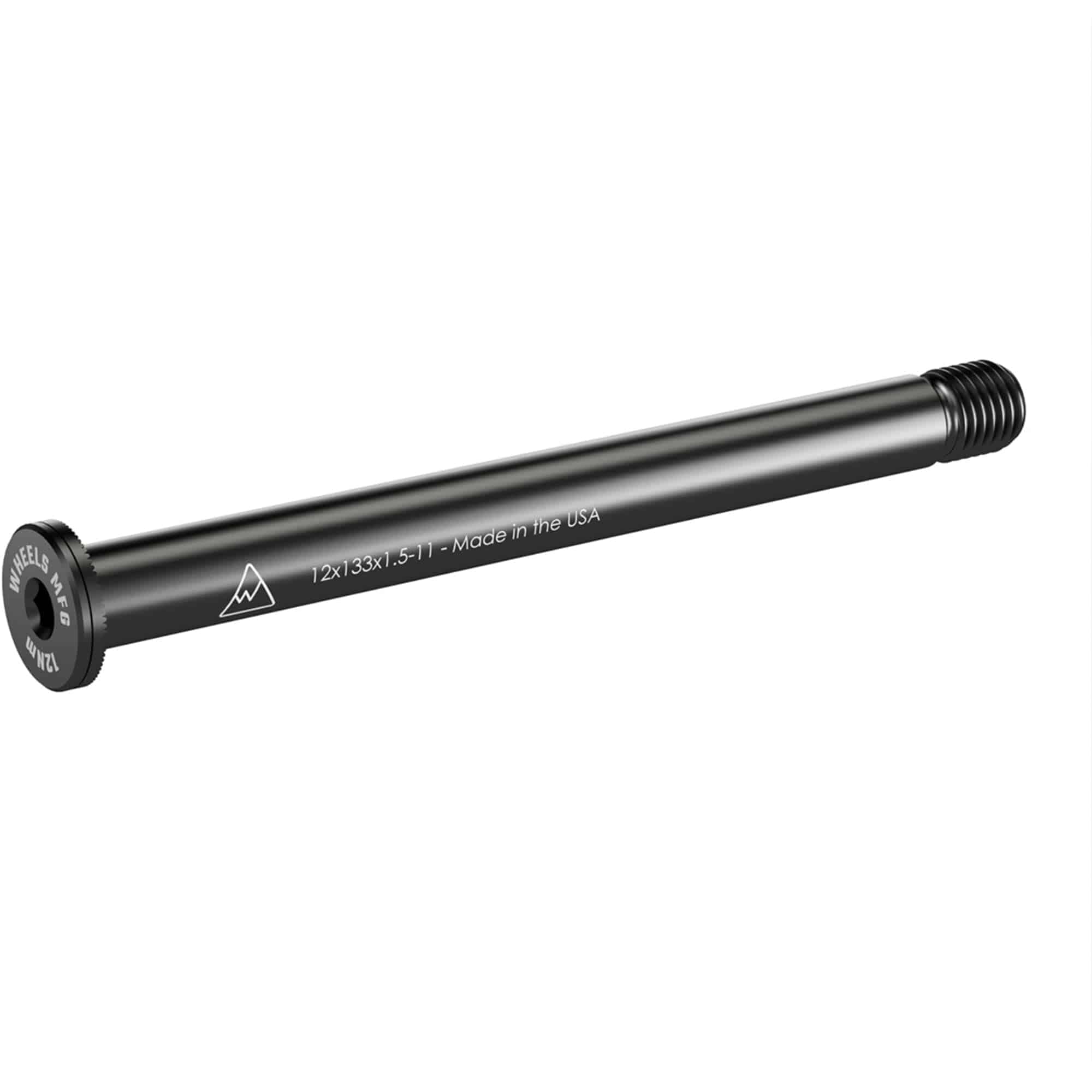 Wheels Manufacturing front 12mm thru-axle for bikes, 133mm length, M12 x 1.5mm threads, 15mm diameter, durable bike component