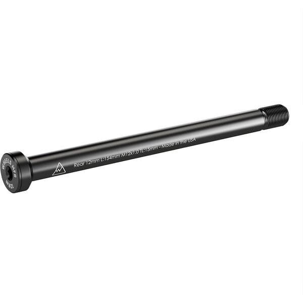 Wheels Manufacturing rear 12mm thru-axle for bikes and forks, 154mm length, M12x1.0x15 threading, black metal component