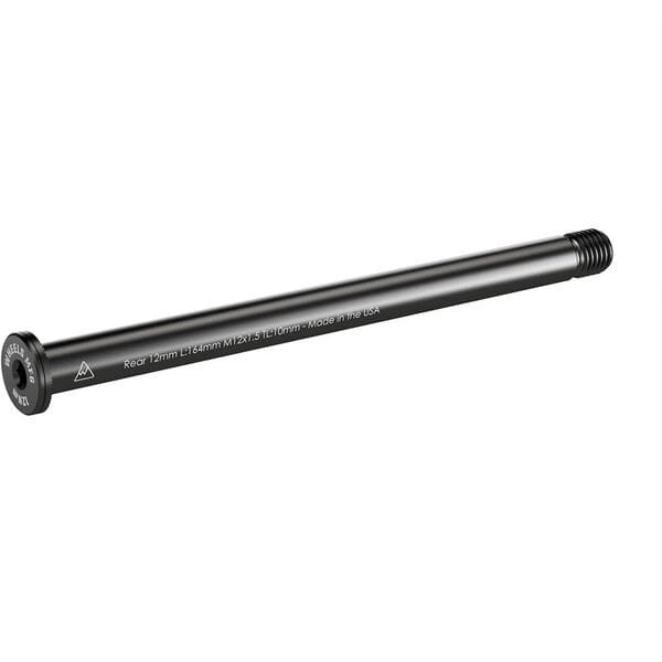 Wheels Manufacturing 12mm rear thru-axle for bikes, 164mm length, M12 x 1.5mm thread, replacement component.