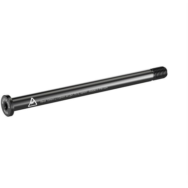 Wheels Manufacturing rear 12mm thru-axle for bikes and forks, 172mm length with M12x1.75 threading, shown in the image.
