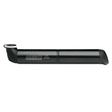 SKS Airboy XL compact bike pump in black with dual chambers, compatible with Presta and Schrader valves, shown in use.