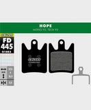 Galfer standard bike disc brake pads showing metal backing plates and friction material for reliable, quiet braking performance