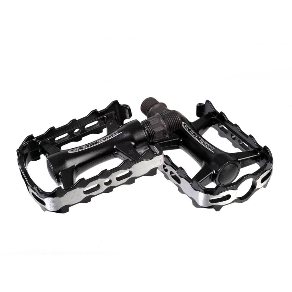 Genetic Drift flat pedal for urban and trekking cycling, featuring durable aluminium body and textured surface for grip.