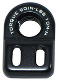 Trek black threaded cable guide chainstay insert with M8 x 6mm size for bike cable management on a bicycle component.