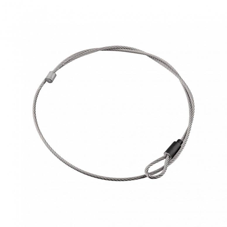 Topeak Fix Station 4mm steel bike repair stand cable, 100cm replacement in black, designed for workshop bike maintenance.