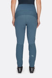 Back view of Rab Cinder Crank Women's Cycling Softshell Pants in Orion Blue, showcasing durable, breathable women's cycling trousers.