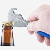 Park Tool BO-6 stainless steel bottle opener with vinyl handle, durable accessory for opening bottles easily.