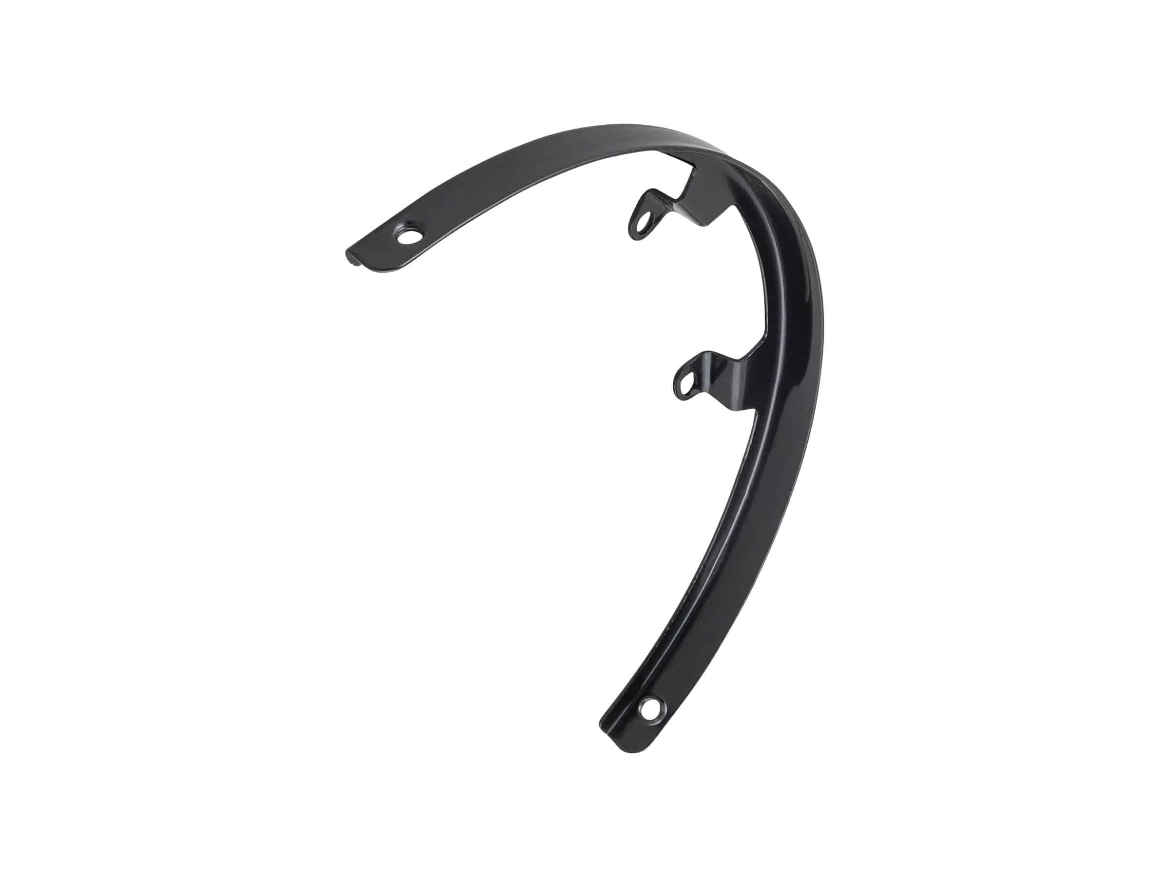 Black Trek Bosch Gen3 chainstay bracket for e-bike frame support, shown mounted on bike with visible attachment points.