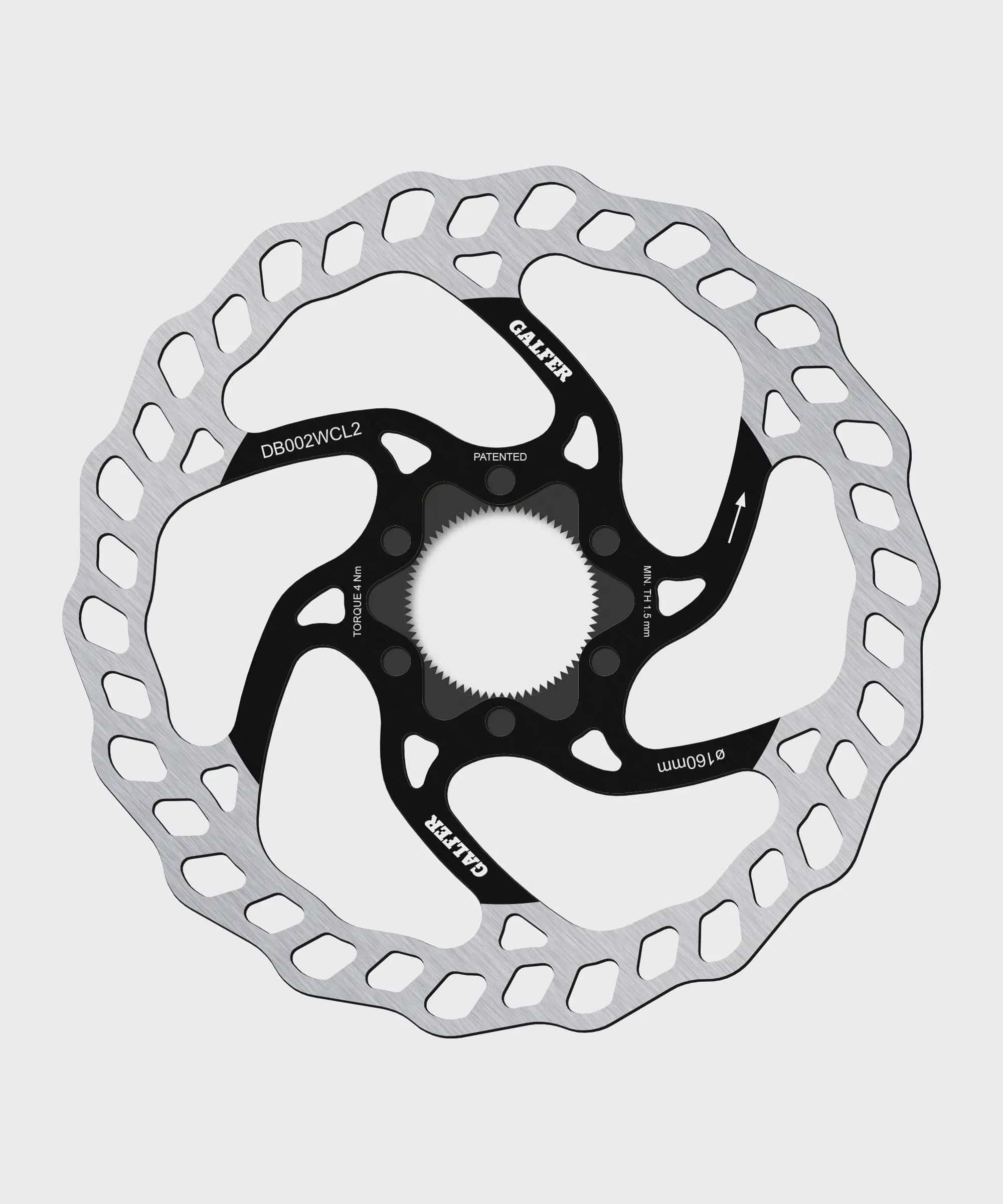 Galfer Wave 6-bolt MTB disc brake rotor with high-performance design, showcasing the durable metal rotor with bolt holes.