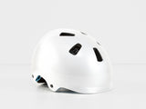 Bontrager Jet WaveCel youth bike helmet with Fidlock magnetic buckle and crash replacement guarantee, shown on a display mannequin.
