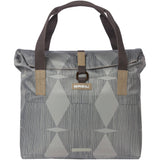 Basil Elegance Bicycle Shopper Bag in Chateau Taupe with hook-on system, 20-26L capacity, designed for bike accessories.