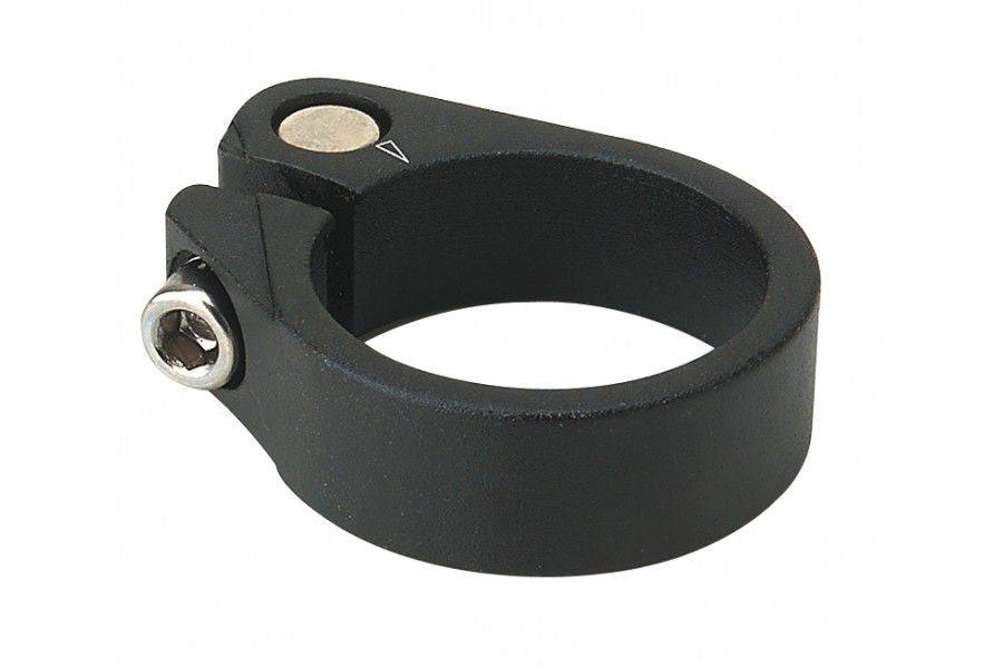 System EX Carbon Seatpost Clamp 13mm alloy bike component, showing a close-up of the black clamp with branding details.