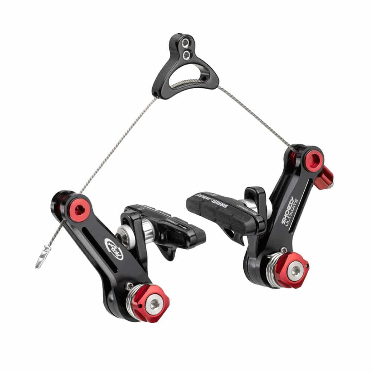 Avid Shorty Ultimate rear rim brake in black, showcasing its sleek design and reliable braking components for mountain bikes.
